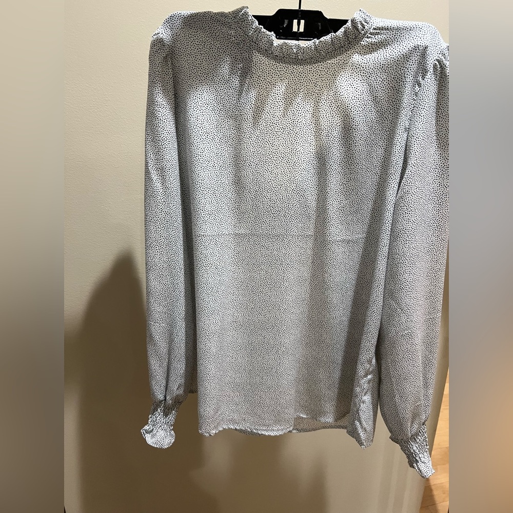 Women blouse white and black polka dots size M